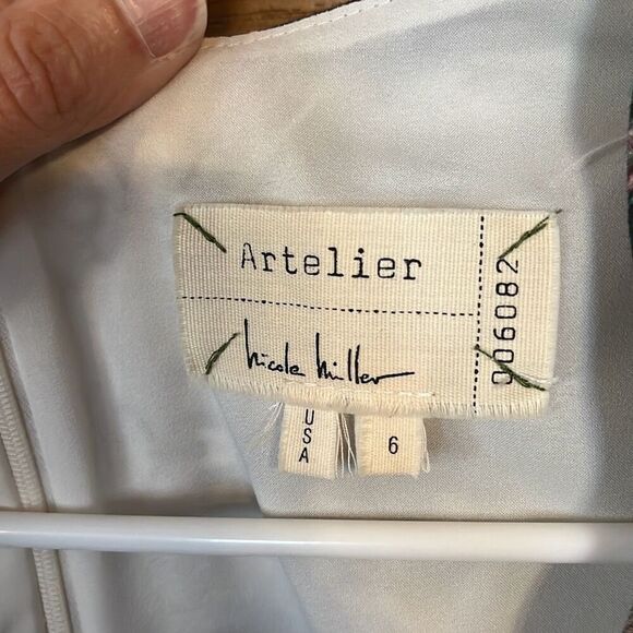 NWT Nicole Miller Artelier Becket Excursion Cotton Ivory Multicolor Dress Size 6 - Picture 5 of 7